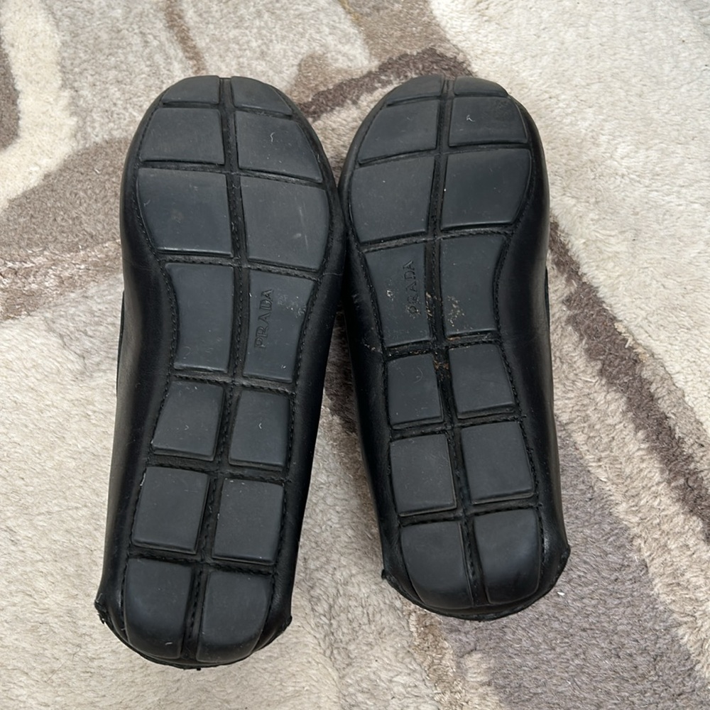 Prada Mens Black Leather Driving Loafers size 8 - Picture 3 of 6